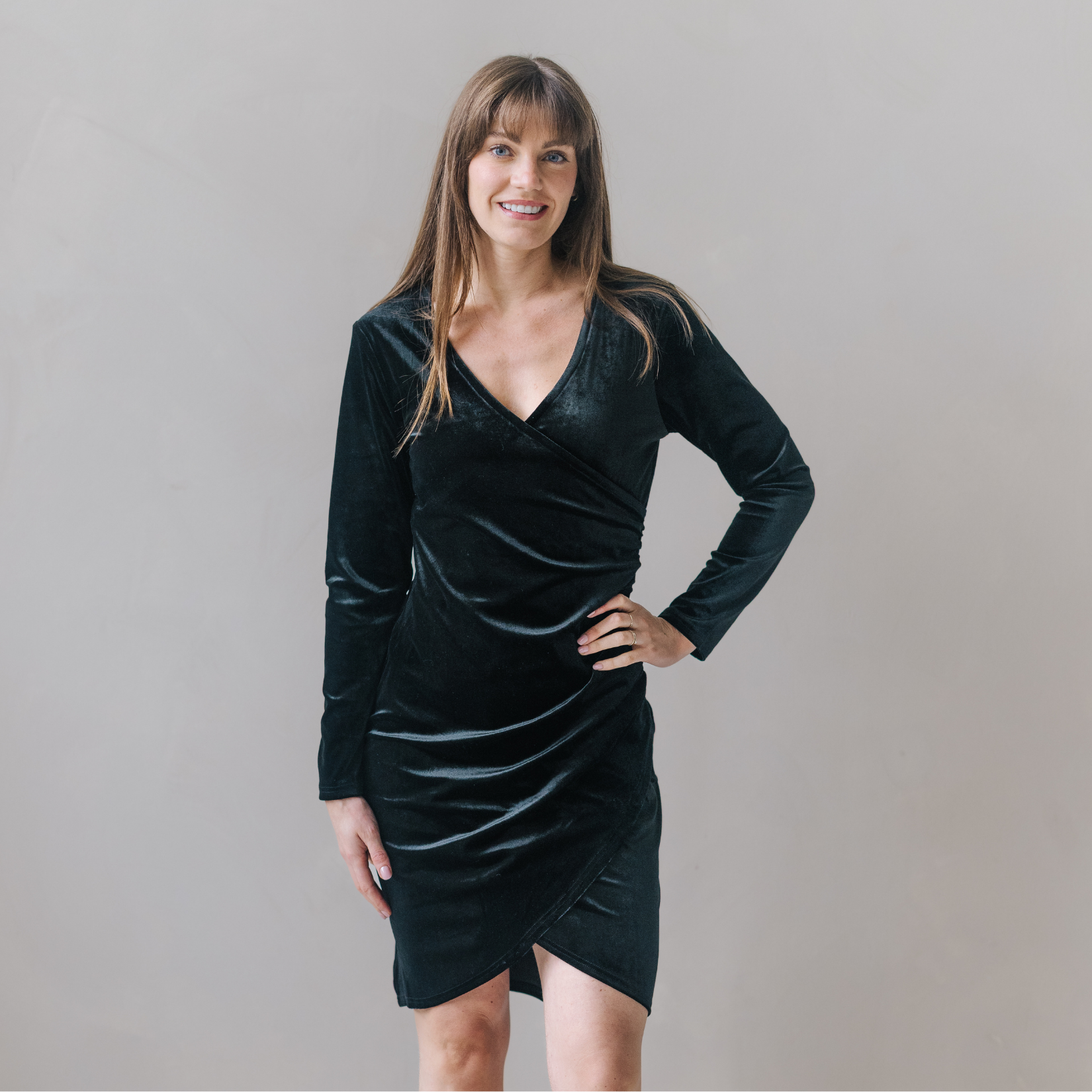 breastfeeding wrap dress Paris Breastfeeding Velvet Dress Black