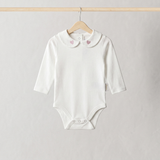 Pure Pink Heart Collar Long Sleeve Bodysuit