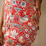 William Morris Ladies Pijama Set Strawberry Thief Rojo