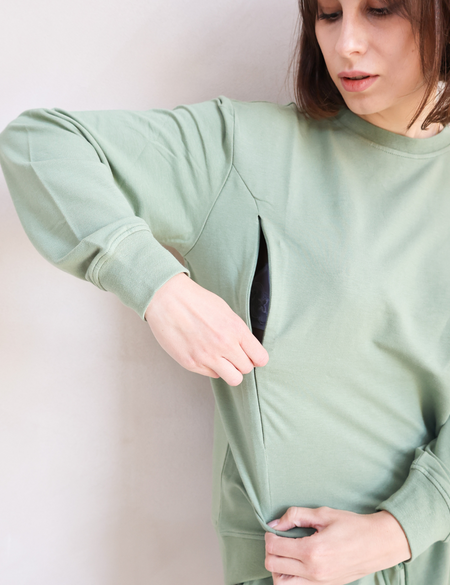 Breastfeeding Sweatshirt - Olive Green