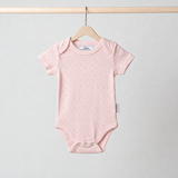 Body con corazón de punto calado - Rosa