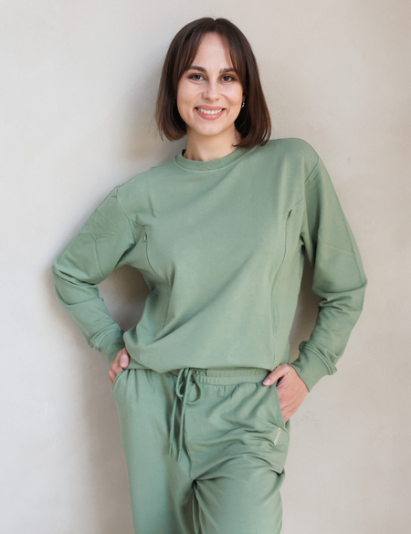 Breastfeeding Sweatshirt - Olive Green
