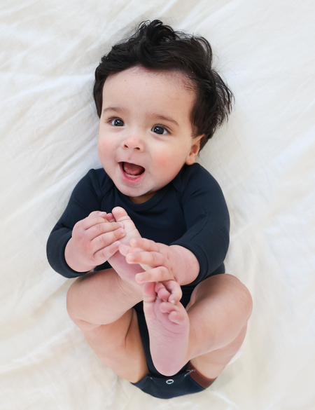 Long-sleeve Body Suit Navy Blue