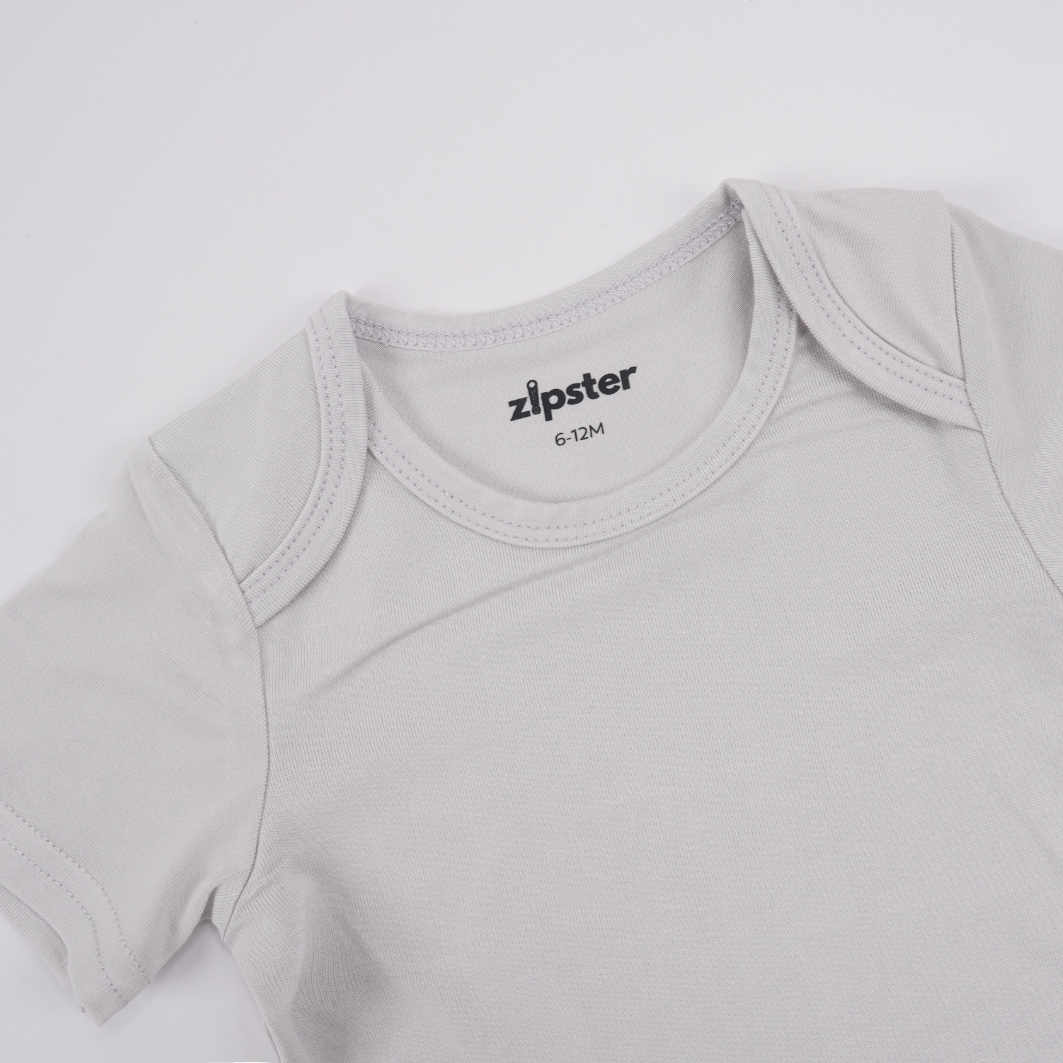 Bamboo Baby Bodysuit Grey | Zipster Bamboo Baby Bodysuit Grey | Zipster