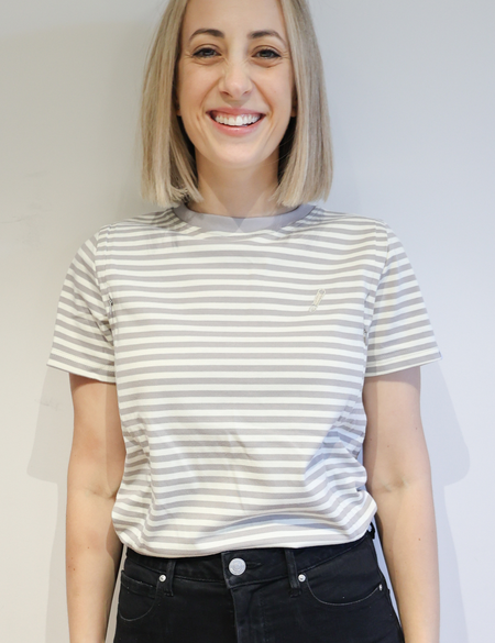Organic Cotton Breastfeeding T-Shirt Beige Stripes