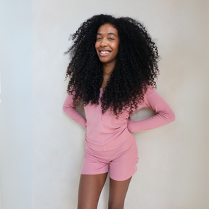 Ladies Ribbed Bodysuit - Rose