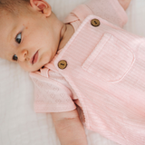 Pure Ribbed Cotton Dungarees Pink
