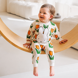 Niño con el conjunto de bambú para estar por casa con estampado de tulipanes «Meadow» Miffy