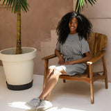 Barcelona Breastfeeding T-Shirt Dress Striped Grey