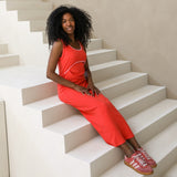 St Tropez Ribbed Abito da allattamento rosso e rosa