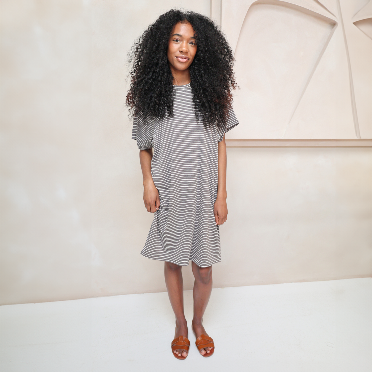 breastfeeding t shirt dress Classic Nursing T-shirt Mini Dress | Black - M