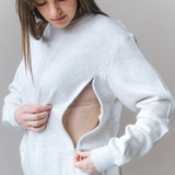 Felpa per l'allattamento - Grigio Marle