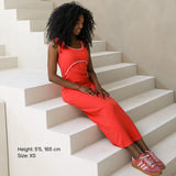 St Tropez Ribbed Abito da allattamento rosso e rosa