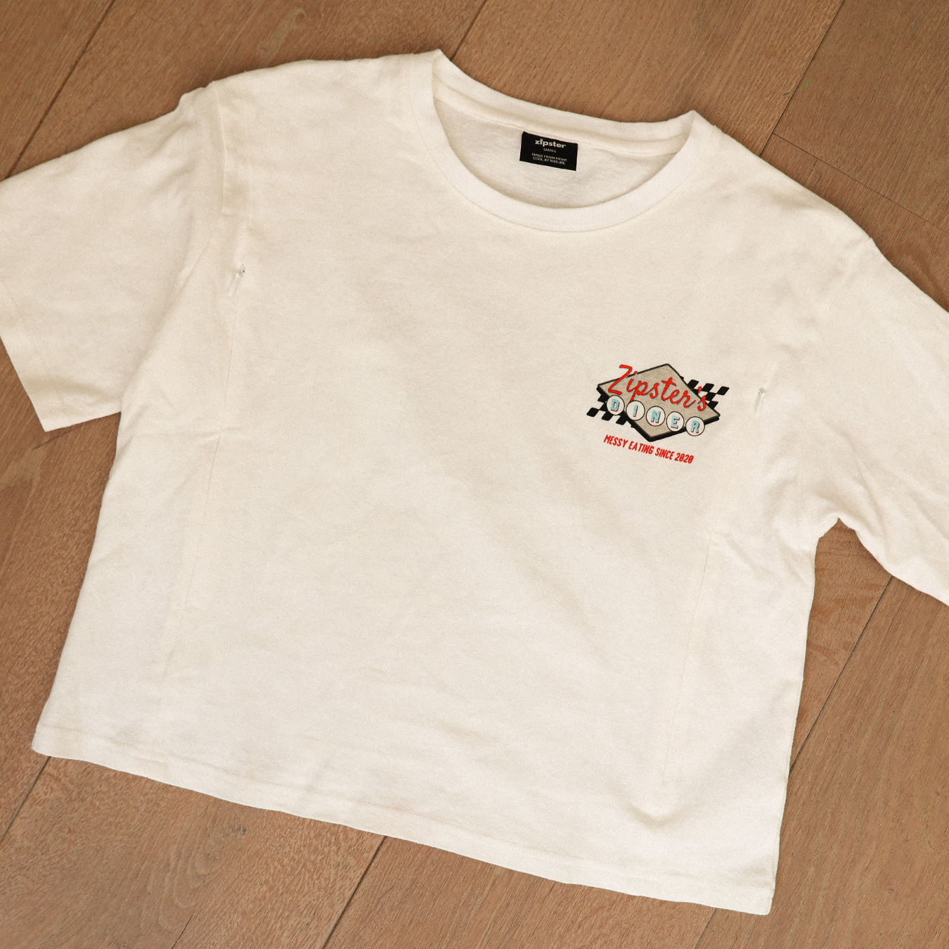 Women's Cropped Hemp Breastfeeding T-Shirt - Zipster's Diner