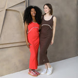 St Tropez Ribbed Abito da allattamento rosso e rosa