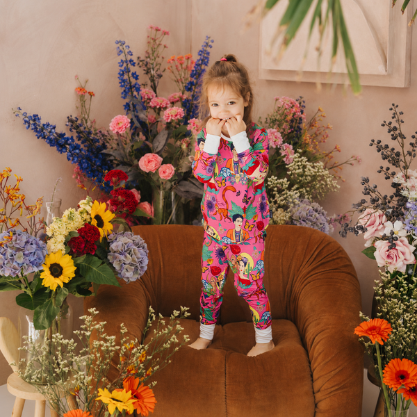 Kids' Frida Fiesta de Colores Bamboo Pyjamas – Zipster