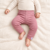 Ribbed Bambus-leggings i rosa
