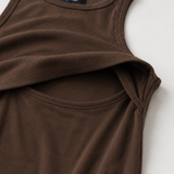 Breastfeeding Ribbed Tank Top Chocolate