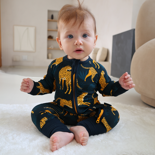 ZIPSTER™ Koi Baby Onesie – Soft Bamboo, Animal Design, 2-Way Zip
