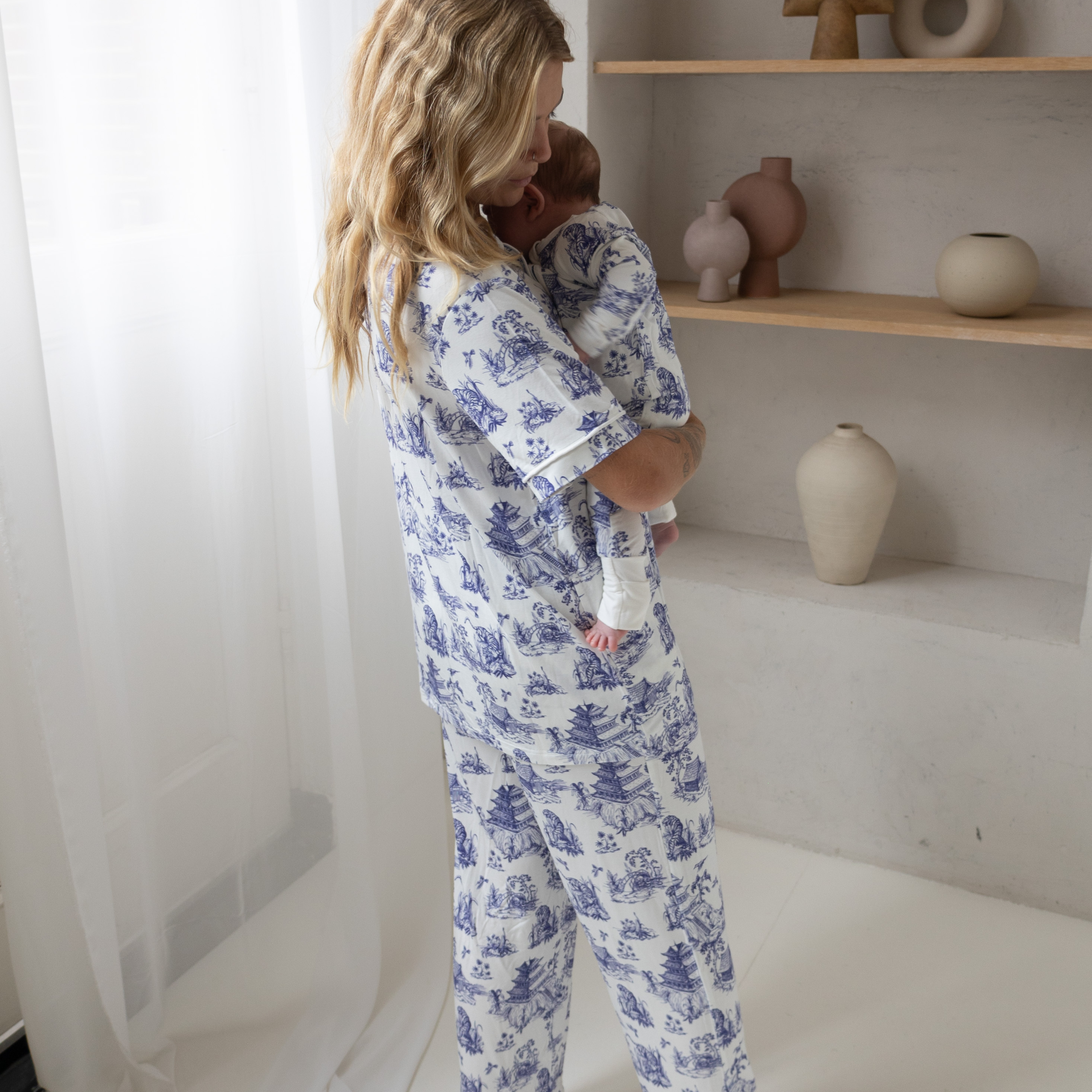 Conjunto de pijama Toile de Jouy para senhora