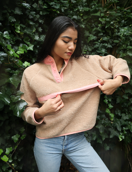 Breastfeeding Fleece Retro Peach