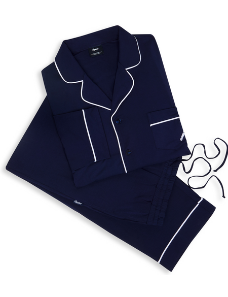 Men's Bamboo Pyjama Set Navy Heritage