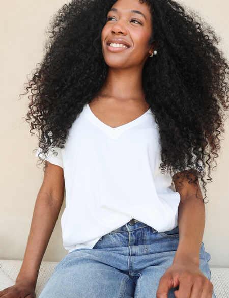 Breastfeeding T-Shirt V-Neck White