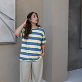 Oversized amme-T-shirt Smør og blå