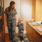 William Morris Children's PJ Set Strawberry Thief Navy Blue