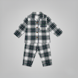 Set di pigiami per bambini in tartan verde