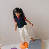 Knitted Cotton Vest Navy Blue