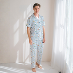 Mann im Herren-Pyjama-Set Miffy „Peek-a-Boo Blue“ aus Bambus