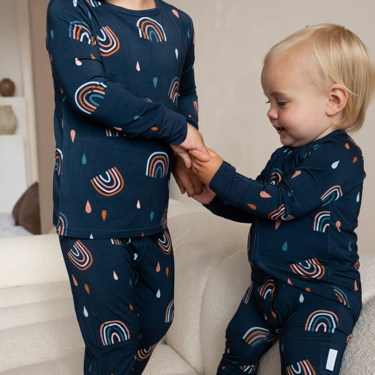 Pyjamas-set för barn Navy Rainbow