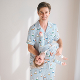 Mann im Herren-Pyjama-Set Miffy „Peek-a-Boo Blue“ aus Bambus