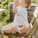 Abenteuershorts aus Frottee mit Vichy-Karomuster