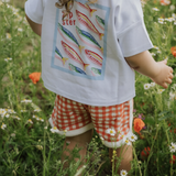 Abenteuershorts aus Frottee mit Vichy-Karomuster