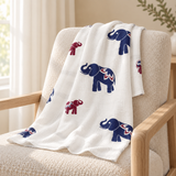 Elefanti in mussola blu navy