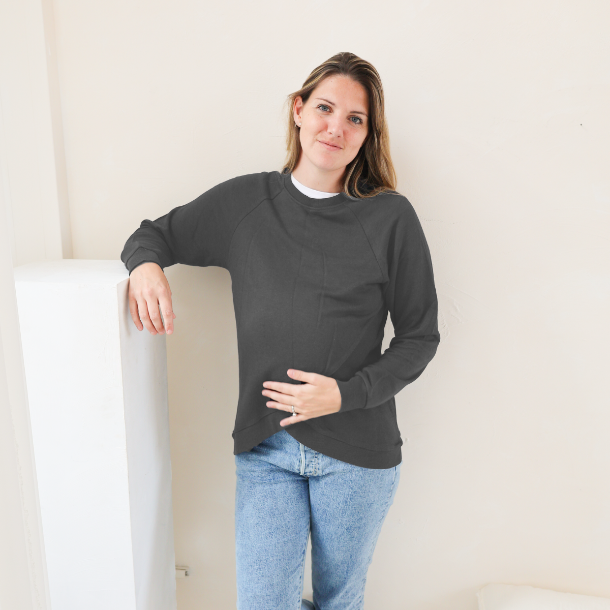 Sweatshirt zum Stillen - Anthrazit