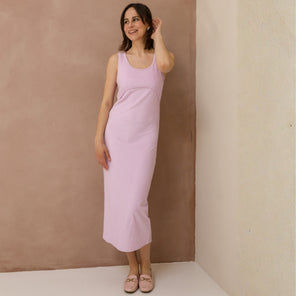 pink breastfeeding dress Inspire Chic Women's Maternity Nursing Breastfeeding Dress Zip Front Tiered Long Sleeve Round Neck Pleated Midi Maternity Pregnancy Dress XL Pink,