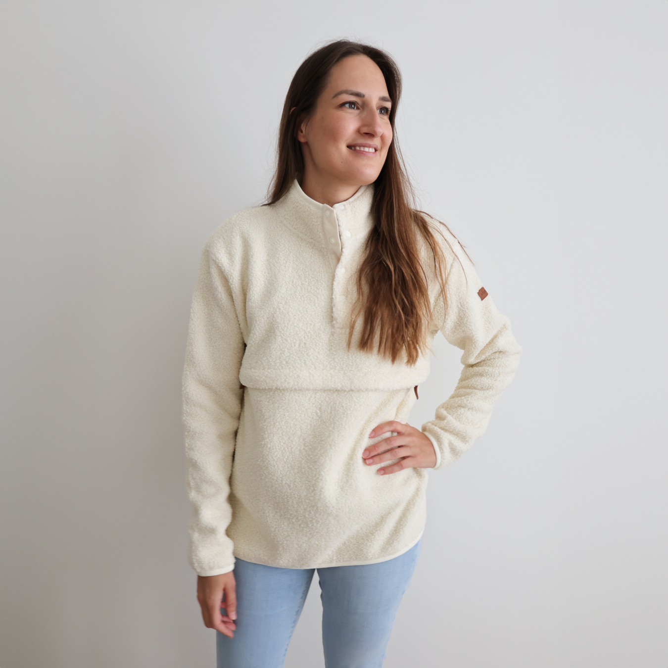 Breastfeeding Fleece - Ivory