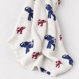 Elefanti in mussola blu navy