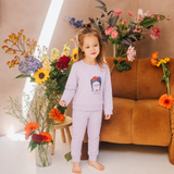 Conjunto de salón de bambú «Fierce Like Frida» en color morado