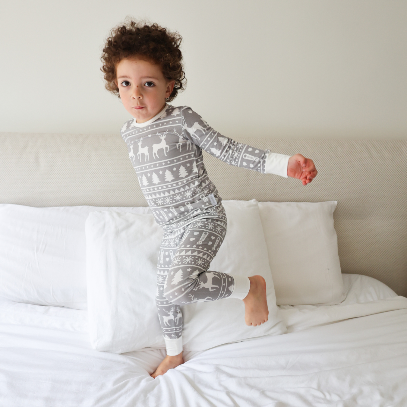 Conjunto de pijama para niños Fair Isle gris