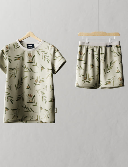 Children's Shortie PJ Set Olives