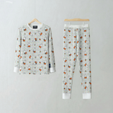 Kinder-Pyjama-Set „Checkered Bloom“ aus Bambus von Miffy, Vorderansicht