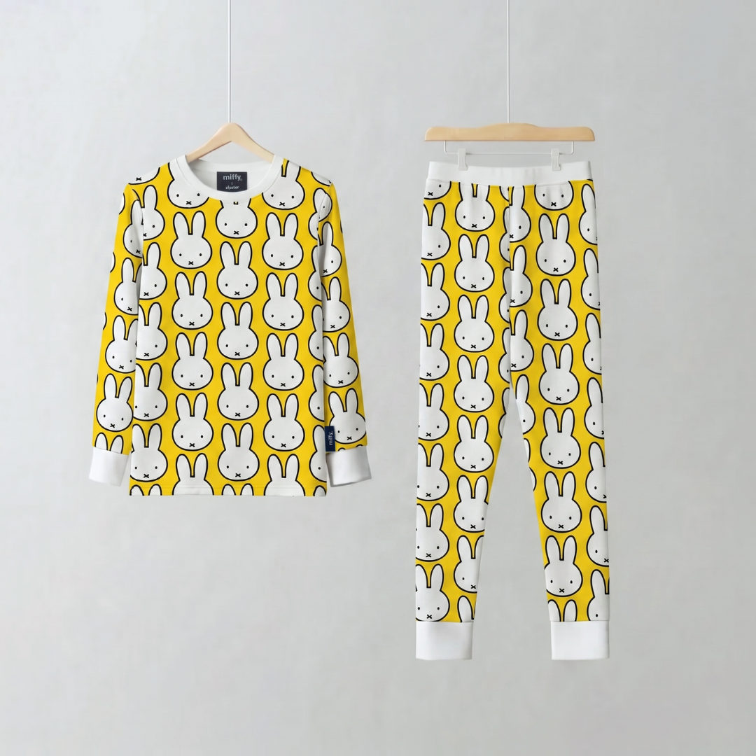 Kinder-Pyjama-Set „Hello Yellow“ aus Bambus von Miffy, Vorderansicht