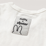 Miffy x Zipster gewebtes Etikett auf dem Retro Miffy Pop-Art-Baby-Body aus Bambus