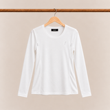 Camiseta de lactancia de manga larga, blanca