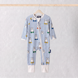 ZIPSTER x Miffy Peek-a-Boo Blue Baby-Strampler aus Bambus, Vorderansicht